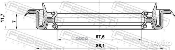 Сальник ступичный передний 67.5X86.1X7X11.7