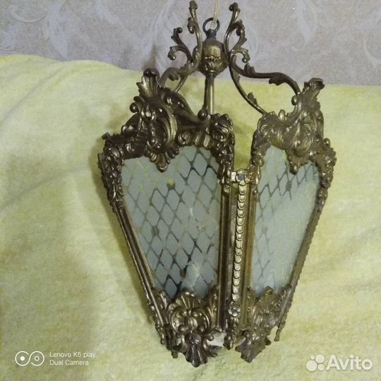 Светильник бронзовый потолочный, люстра СССР 1950г