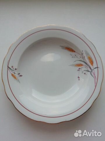 Глубокая тарелка Колосья, Дулево, 93г