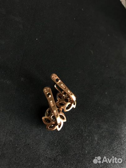 Золотые серьги с бриллиантами СССР