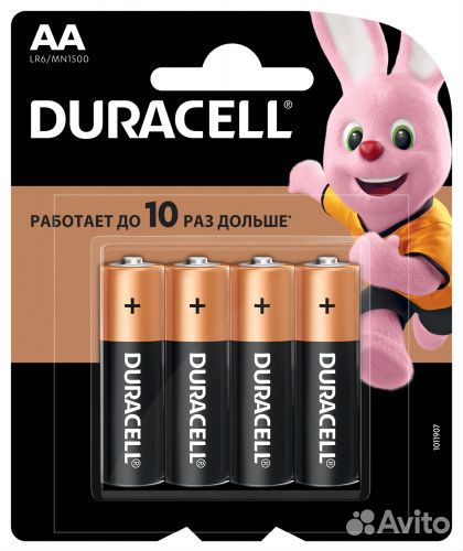 Батарея Duracell LR6(AA) в наборе 4 шт