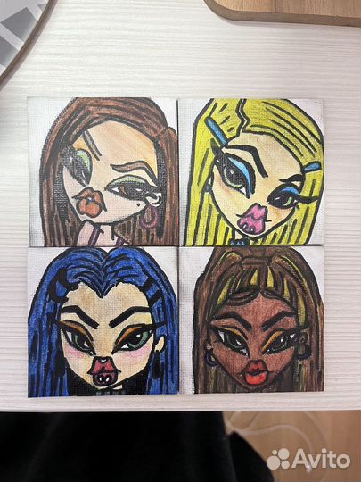 Магниты на холсте Bratz