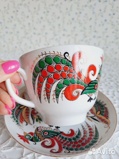 Большая чайная пара лфз 2 петуха, СССР