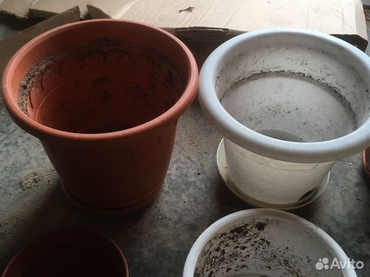 12шт Горшки для цветов с подставками