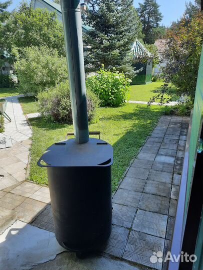 Печь для сжигания мусора передвижная чугунная