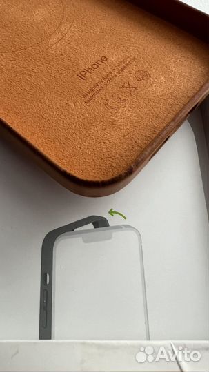 Чехол iPhone 13 pro max (про макс) кожа leather