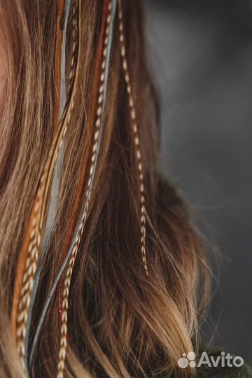 Перья в волосы, перья для волос, бохо