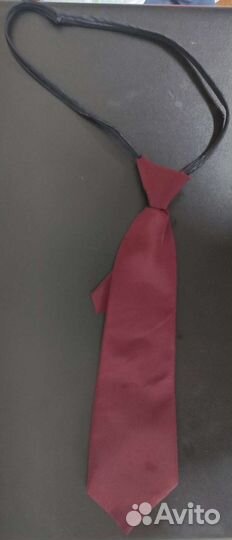 Галстук школьный бордовый