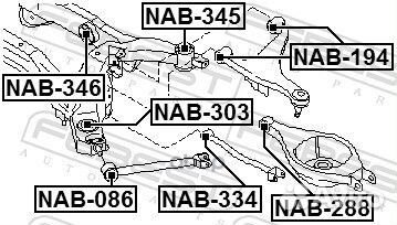 Сайлентблок задней балки (гидравлический) NAB34