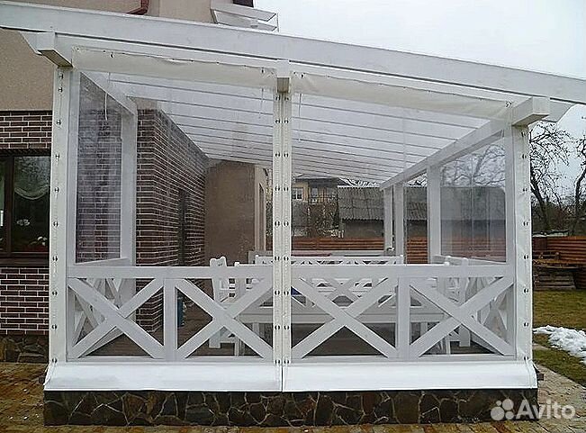 Мягкие окна для веранды террасы, беседки, под ключ