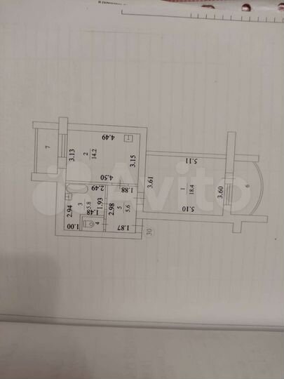 1-к. квартира, 45,1 м², 6/6 эт.