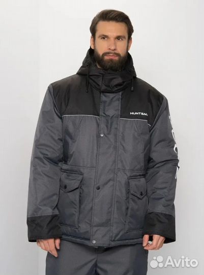 Костюм зимний huntsman Полюс серый черный