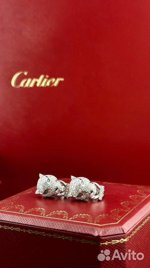 Серьги Cartier Panthere золото 750, бриллианты