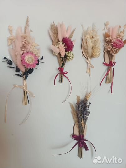 Букетик сухоцветов на магните. Подарок учителю