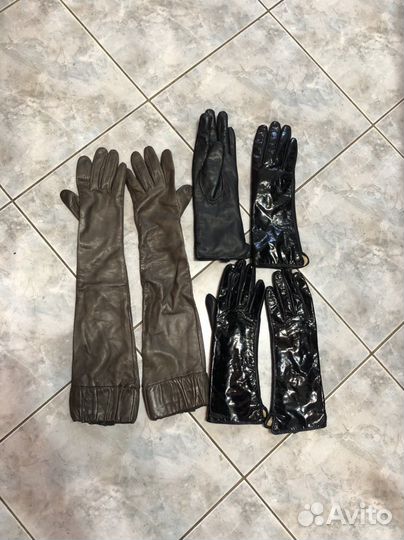 Перчатки женские длинные кожа 6