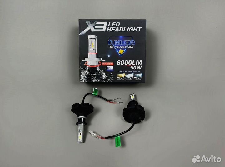 Лампы H1 LED 6000 LM X3 0F4vy9