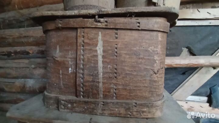 Короб, сундук, ларь лубяной, старинный