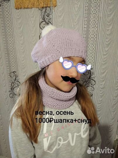 Комплект шапка и снуд для девочки