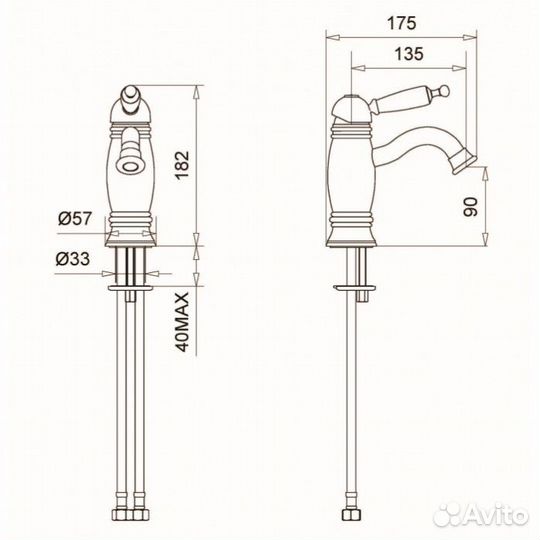 Смеситель для раковины Migliore Oxford 19173 золото