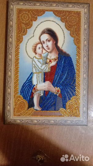 Икона Божьей матери алмазная мозаика