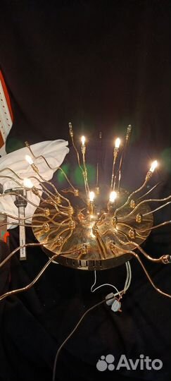 Люстра потолочная золотая