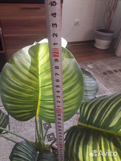 Цветок искусственной в горшке + дренаж