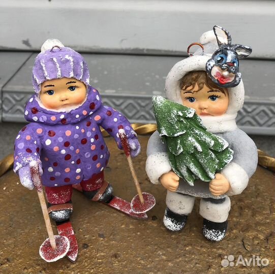 Ватная, елочная игрушка