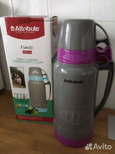 Термос с 2 чашками новый в коробке
