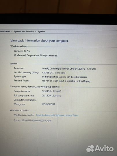 Ноутбук dell intel Core i3