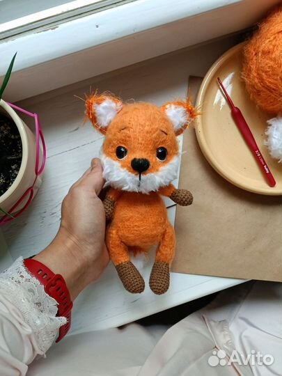 Мягкие игрушки/Лисёнок вязаный/Ручная работа