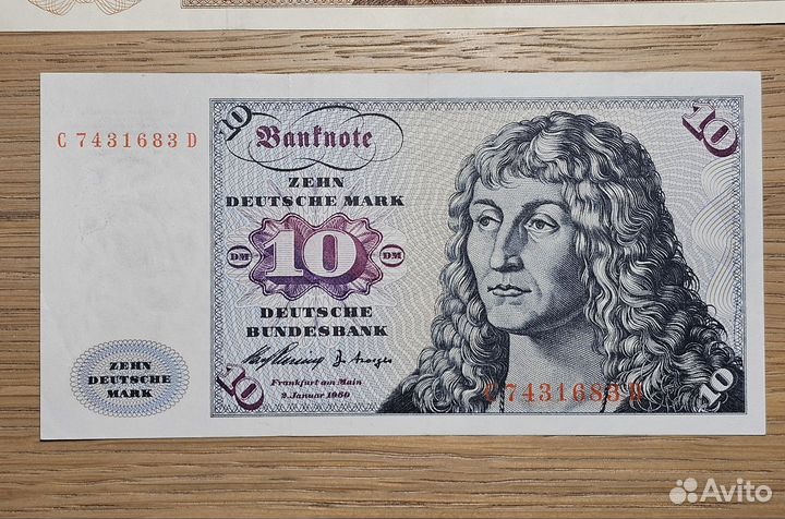 Банкноты 10 и 50 марок 1960 Германия фрг