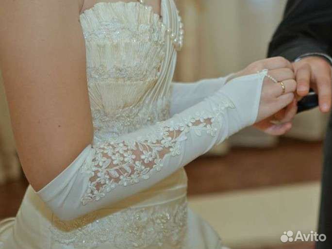 Перчатки свадебные митенки