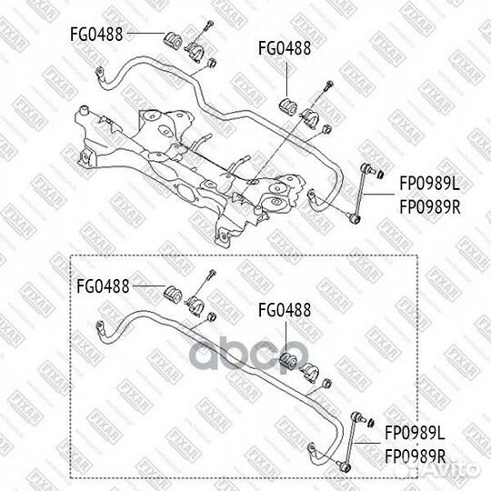 Втулка пер.стабл.KIA RIO 05 FG0488 fixar