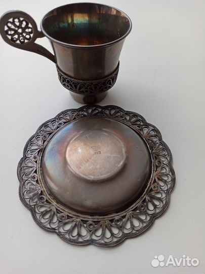 Кофейная пара, мельхиор, СССР