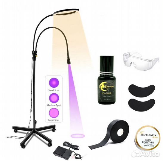 Уф набор для наращивания ресниц лампа клей