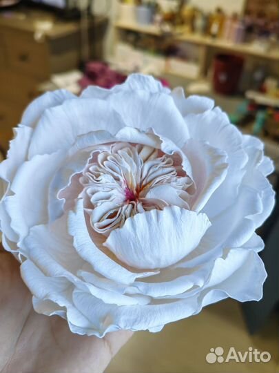 Брошь-чокер роза 15 см. Ручная работа