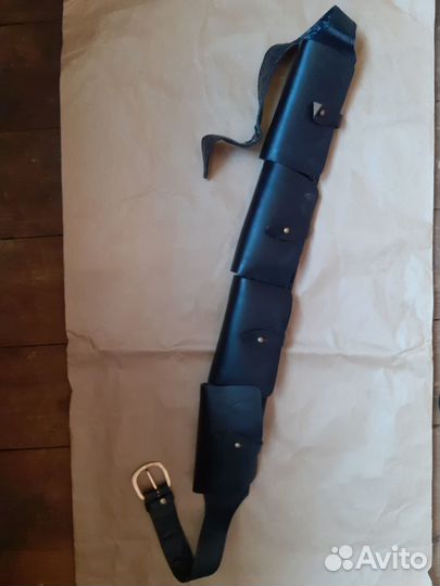 Патронташ кожаный на 24 патрона, закрытый