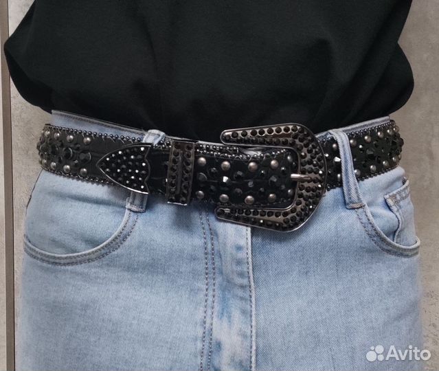 Ремень BB Simon со стразами новый