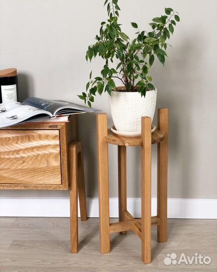 Подставка для цветов напольная деревянная