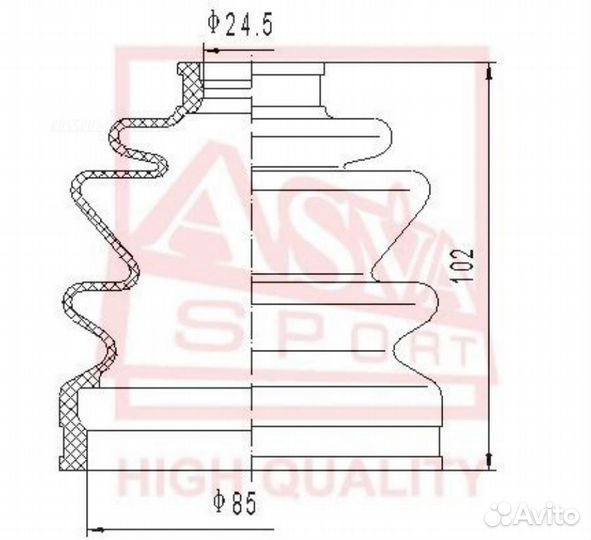 Asva asbt-21 Пыльник шруса (комплект без смазки)