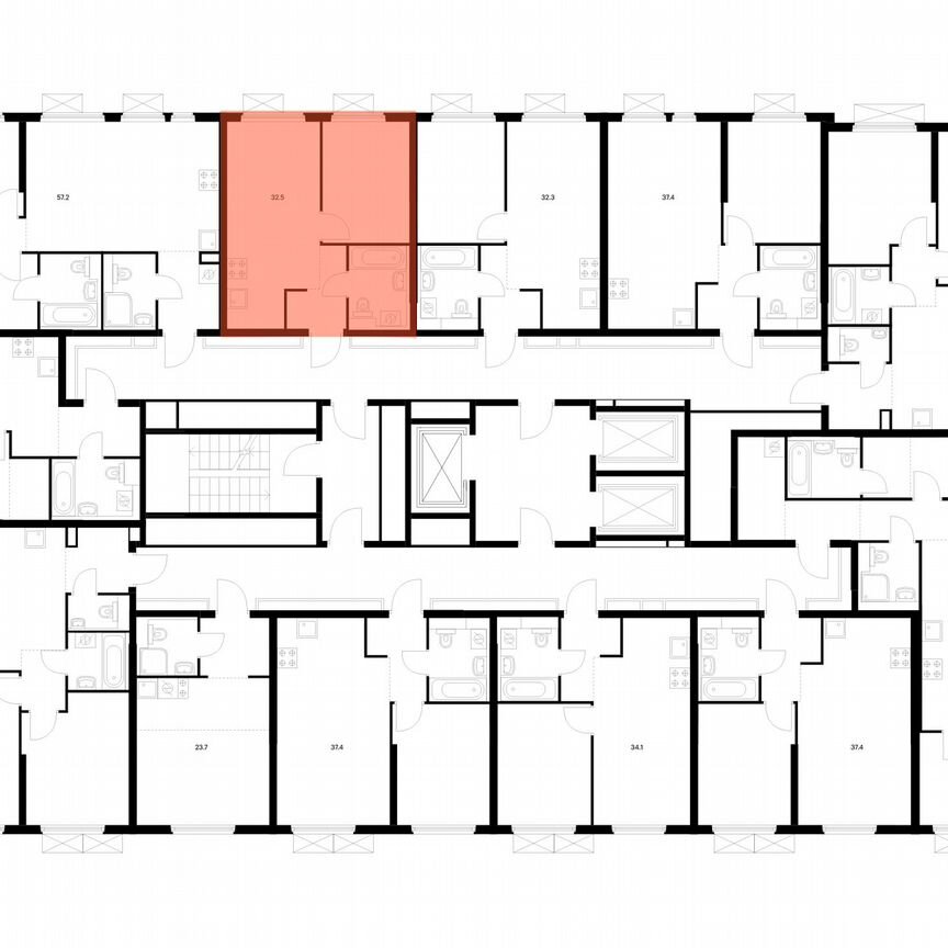 1-к. квартира, 32,5 м², 22/25 эт.