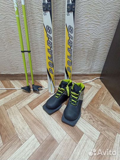 Лыжи беговые детские 150см, с ботинками