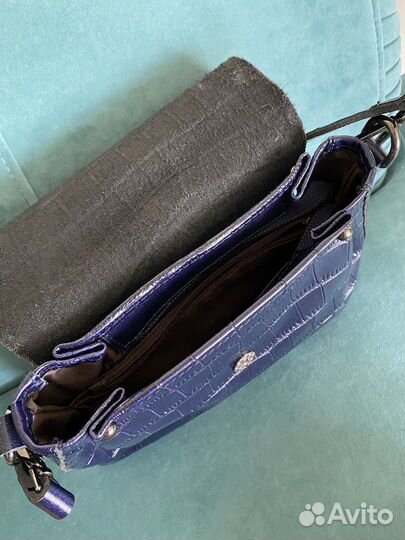 Сумка женская натуральная кожа темно-синий цвет бу