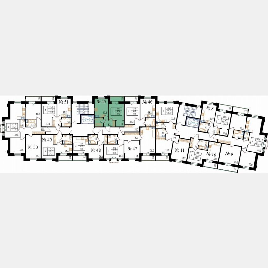 1-к. квартира, 39,2 м², 3/8 эт.