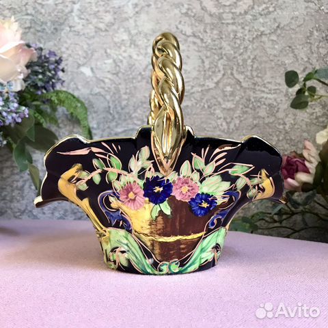 Ваза-корзинка Hubert Bequet, винтаж, Бельгия