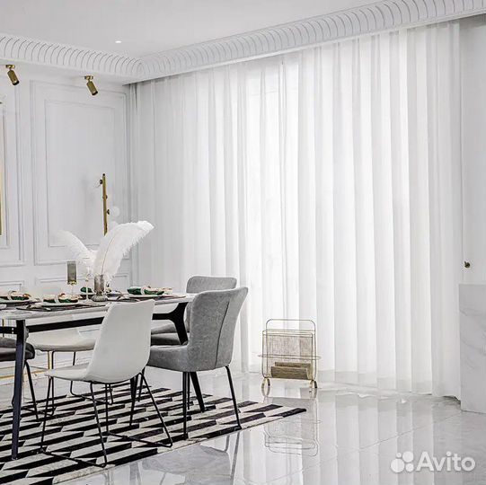 Шторы льняные, тюль