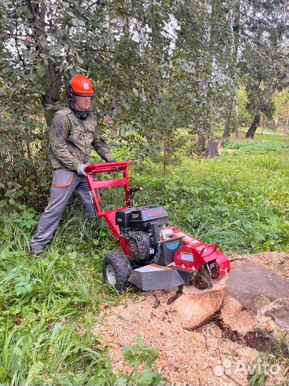 Дробление пней в щепу