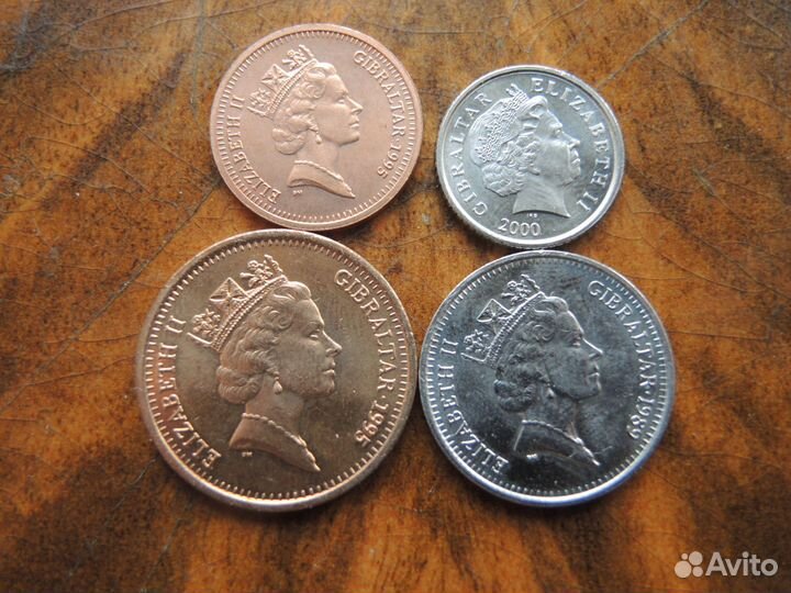 4 монеты Гибралтар Британская Империя