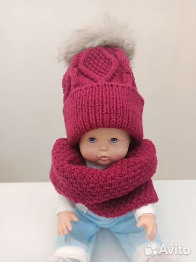 Шапка и шарф- снуд комплект