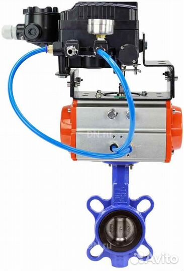Затвор дисковый поворотный DN.ru WBV3432V-2W-Fb Ду50 Ру16, корпус - углеродистая сталь WCB, диск - н